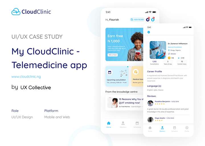 Cover image for My Cloud clinic Telemedicine Website and Mobile design on Behan…