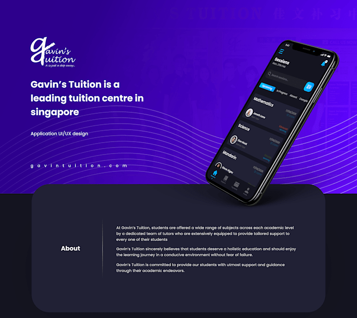 Cover image for Gavin's Tuition Mobile App UI/UX Design :: Behance