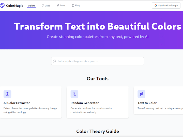 Cover image for ColorMagic - AI-Powered Color Palette Generator