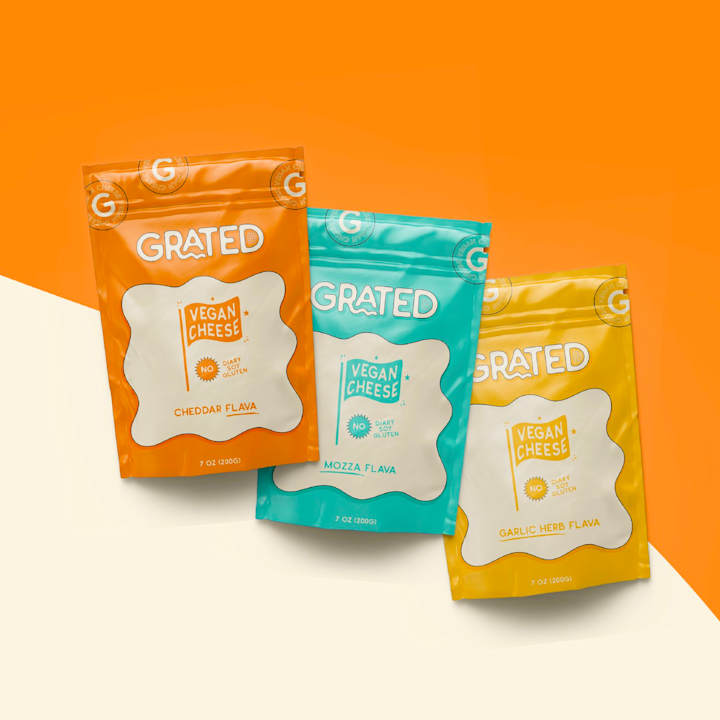 Cover image for Grated Vegan Cheese Brand Identity & Logo Design