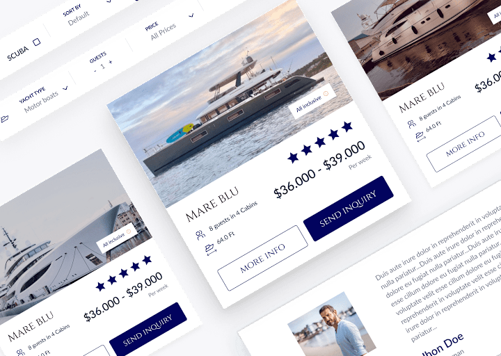 Cover image for Virgin Island Charter Boats website | Figma to WordPress & API