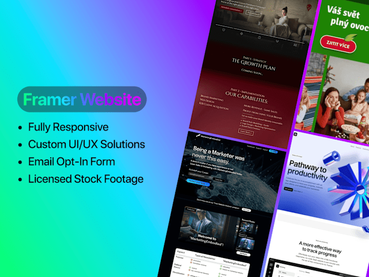 Cover image for I will Design and Build a Responsive Framer Website