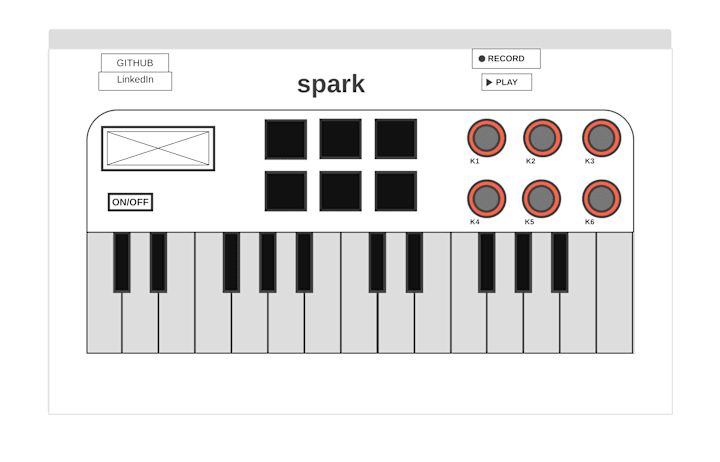 Cover image for Spark: A synthesizer keyboard.