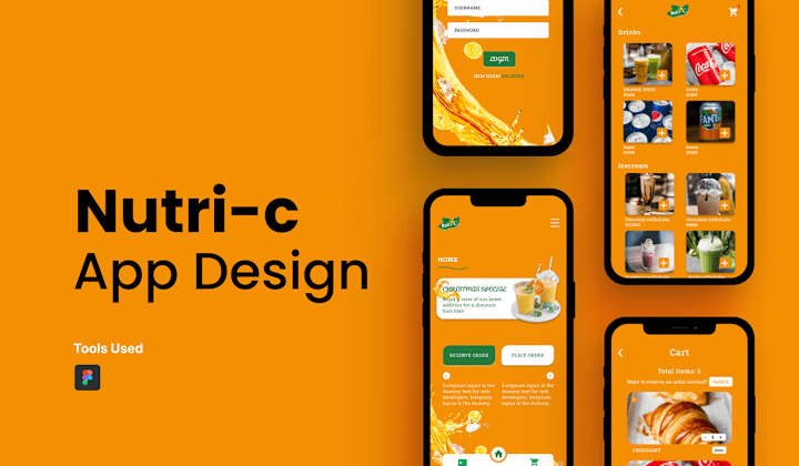 Cover image for Case Study (Nutri-C) Mobile App and website Design on Behance