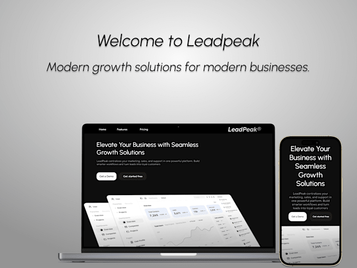 Cover image for Leadpeak – Landing Page Design for CRM SaaS Startup