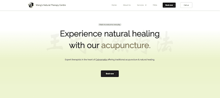 Cover image for Wang's Natural Therapy Centre - Responsive Website Design