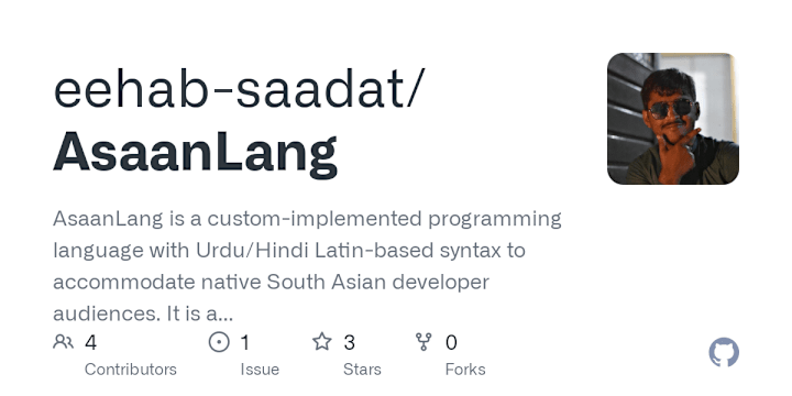 Cover image for AsaanLang - Bringing Programming Home