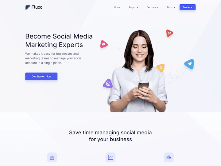 Cover image for Fluxo - Social Media Marketing Website Template