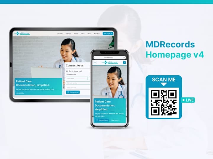 Cover image for MDRecords Homepage Redesign | Electronic Medical Records Website