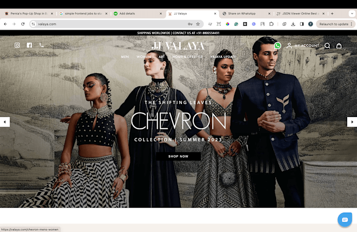 Cover image for JJ Valaya - E-commerce Website development in Vue.js