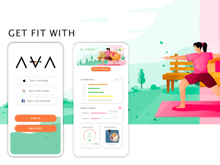 Cover image for App UX UI Design: Wellness & Fitness Tracking