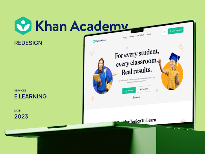 Cover image for Khan Academy Landing page redesign based on UI/UX law