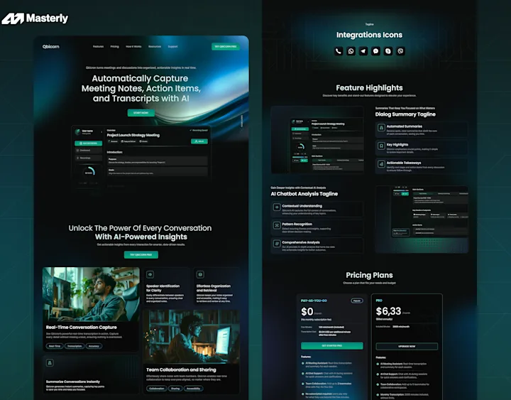 Cover image for Responsive UI/UX Website Design for AI Note-taker