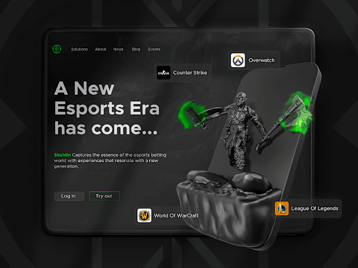 Cover image for Esport Landing Page and branding design