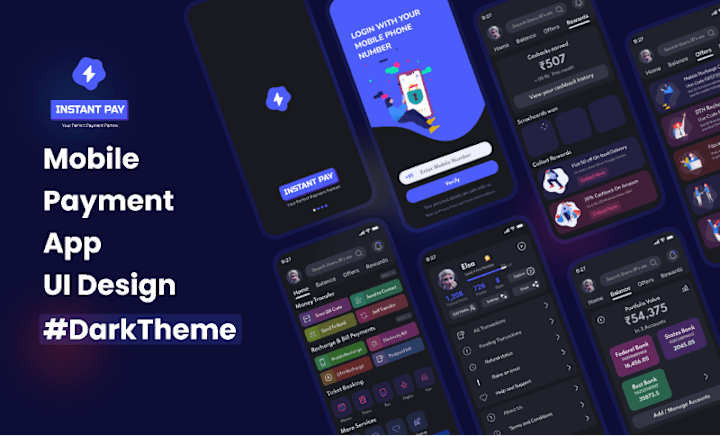 Cover image for Mobile Payment App UI Dark theme