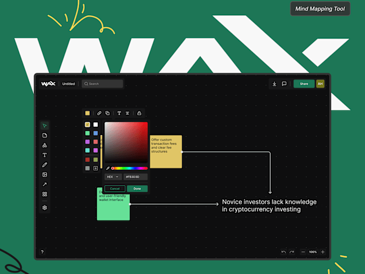 Cover image for WAX | Mind Mapping Tool | Interaction design 📍