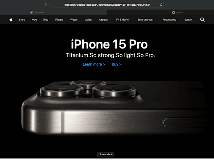 Cover image for Apple website clone