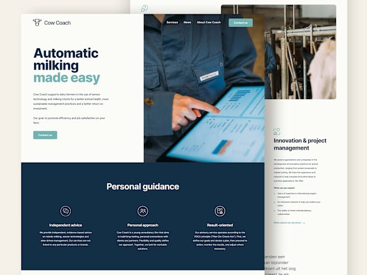 Cover image for Cow Coach: Website design and Webflow Development