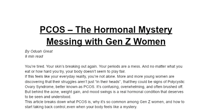 Cover image for Understanding PCOS: A Guide for Gen Z Women