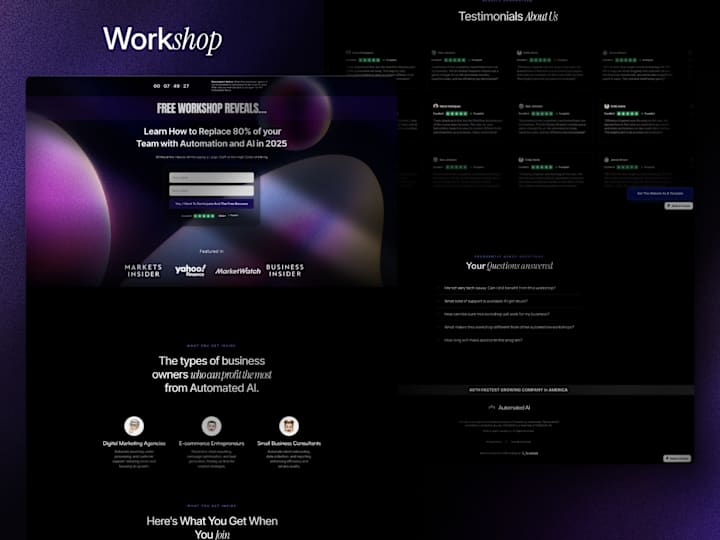 Cover image for Workshop, Newsletter & Course Landing Page for Automated AI
