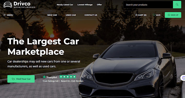 Cover image for I will design Car dealership website, Car rental website for you