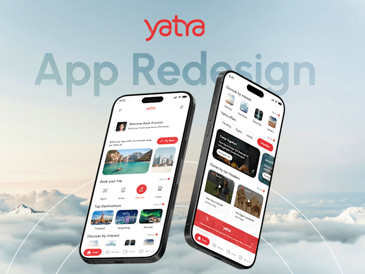 Cover image for Yatra App | Travel Booking | UI/UX Redesign