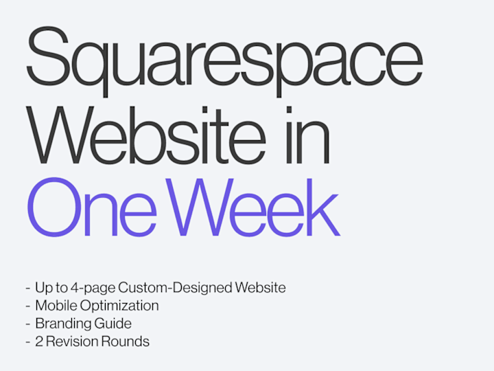 Cover image for Squaprespace Website in One Week