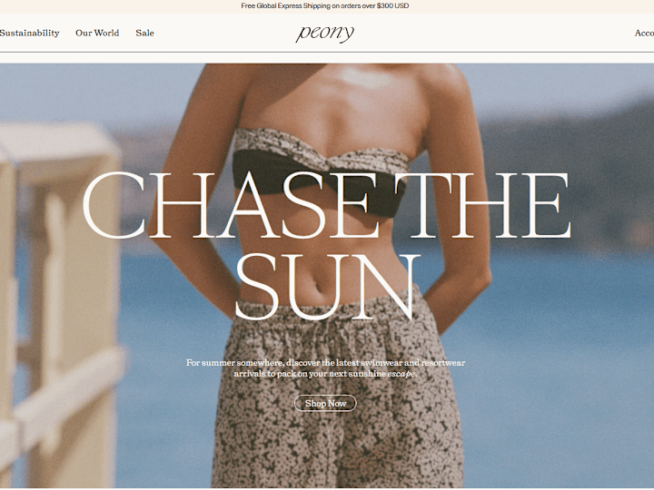 Cover image for Discover peony | Luxury Swimwear and Resortwear