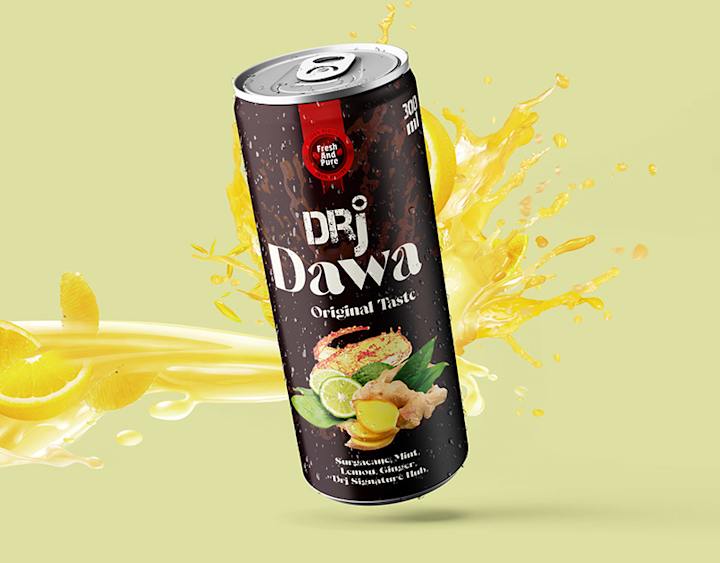 Cover image for Dr.J cold pressed tea mockup on Behance