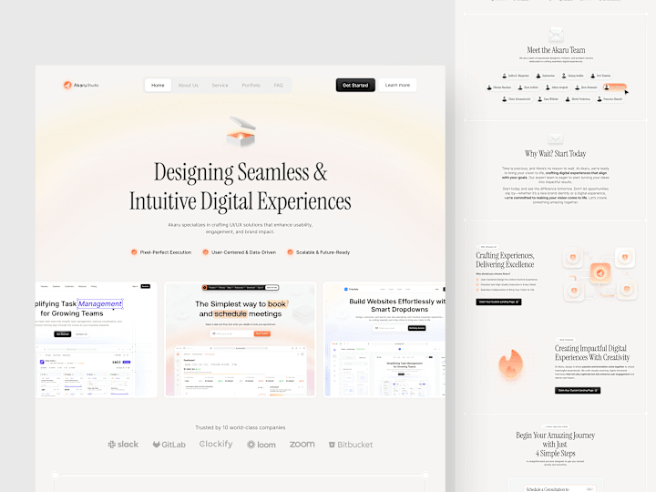 Cover image for Akaru Studio Landing Page Design