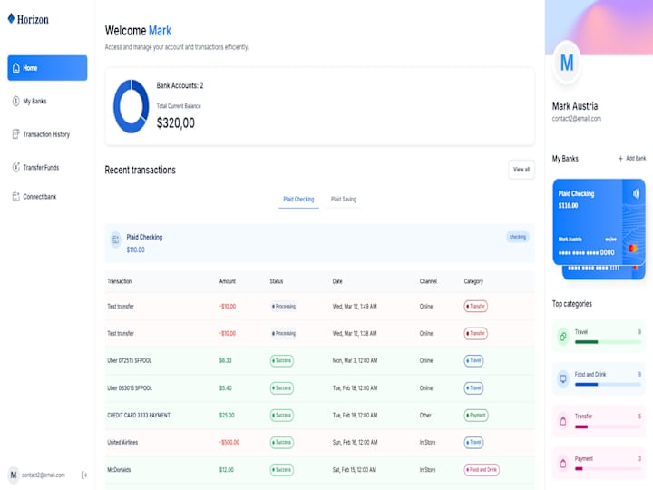 Cover image for Horizon - A Full-Stack Banking Platform with Next.js and Plaid