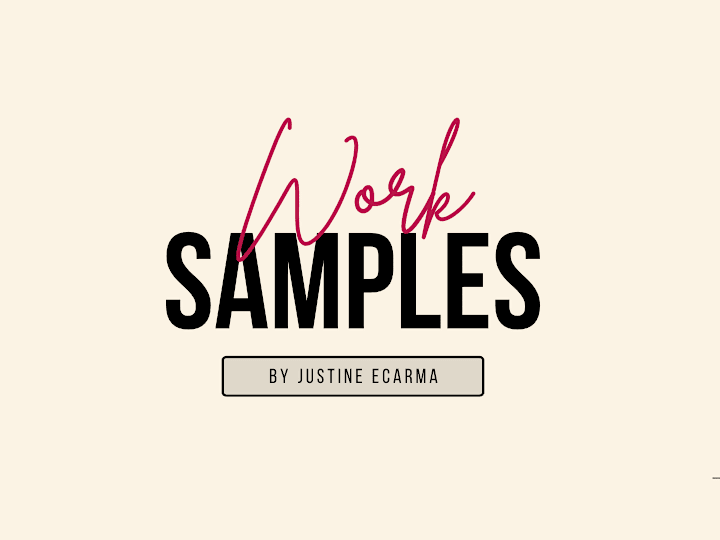 Cover image for Work Samples - Justine Ecarma