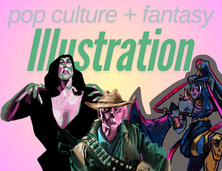 Cover image for pop culture + fantasy Illustration