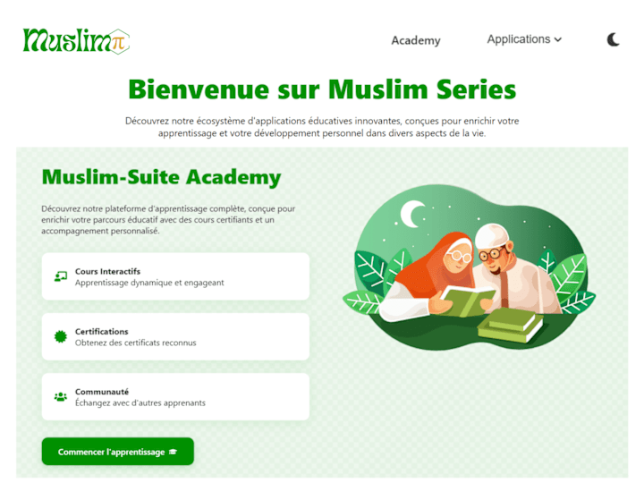 Cover image for Muslimπ | Edtech suite, 1 Academy and 6+ thematic apps