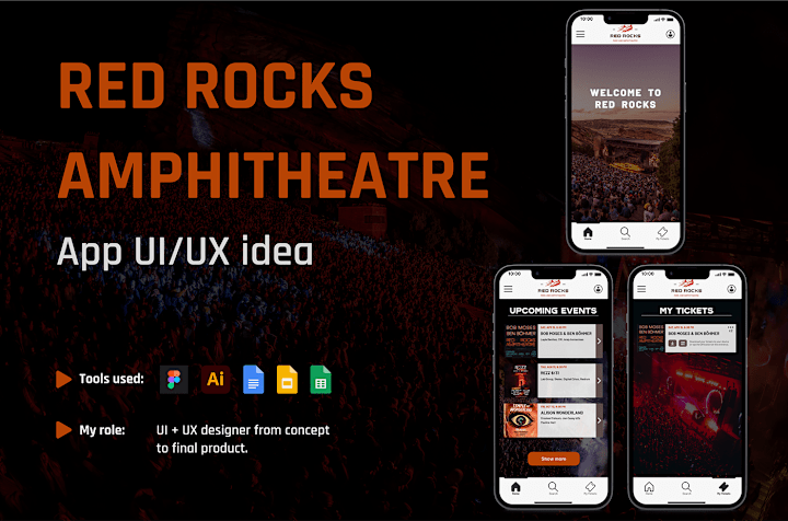 Cover image for Red Rocks Amphitheatre - App UI/UX idea on Behance