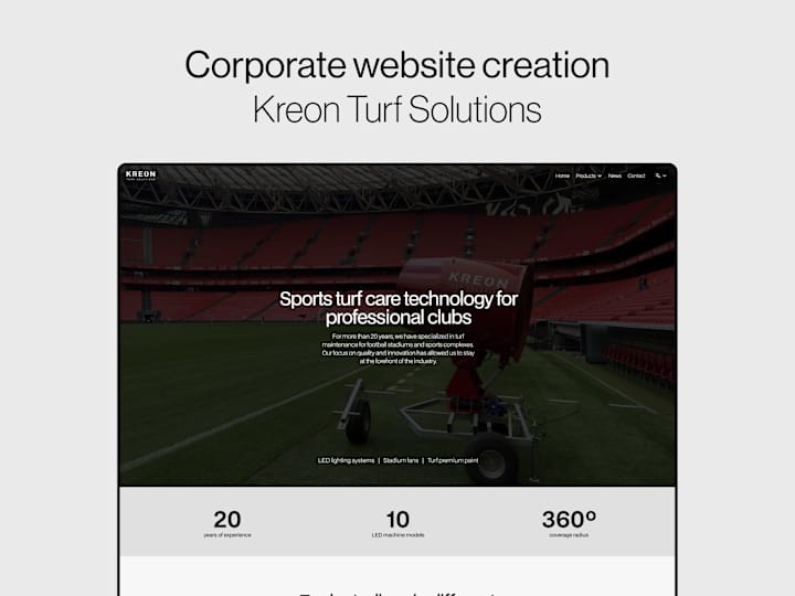 Cover image for Corporate Website creation - Kreon Turf Solutions