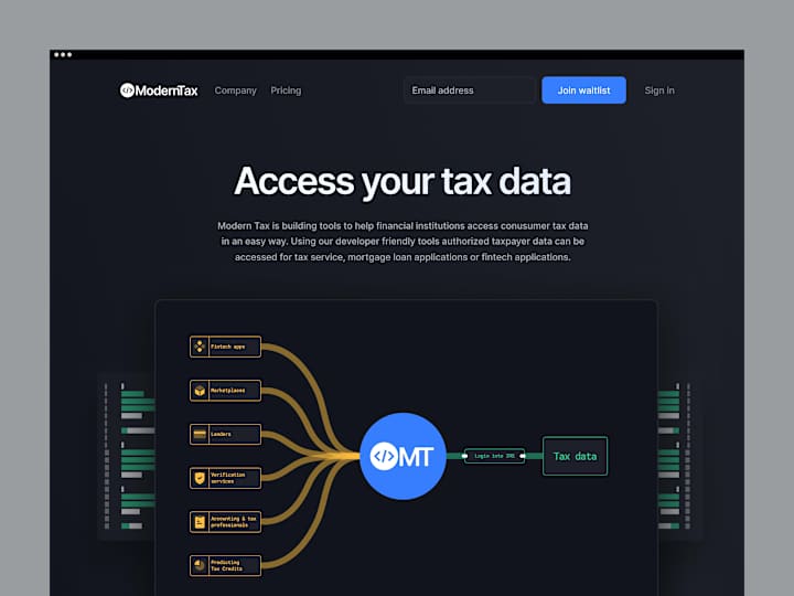 Cover image for ModernTax — Web Design for a Tax Record Verification Platform