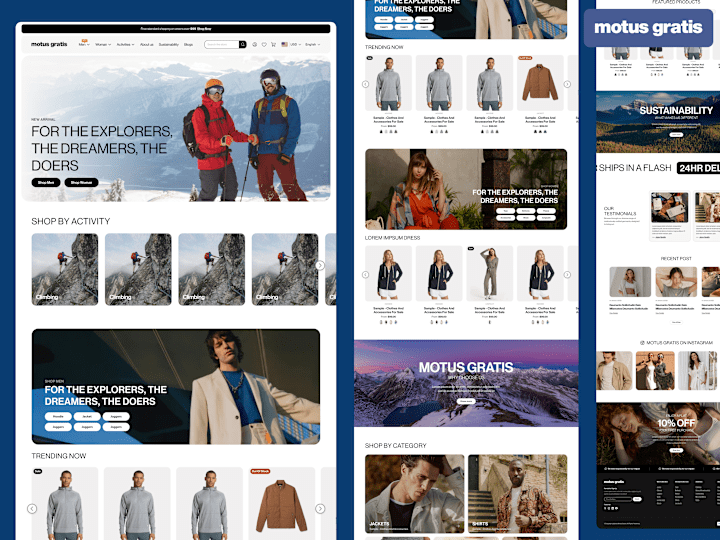 Cover image for E commerce Athleisure Website | UI + Design System + Brand Guide