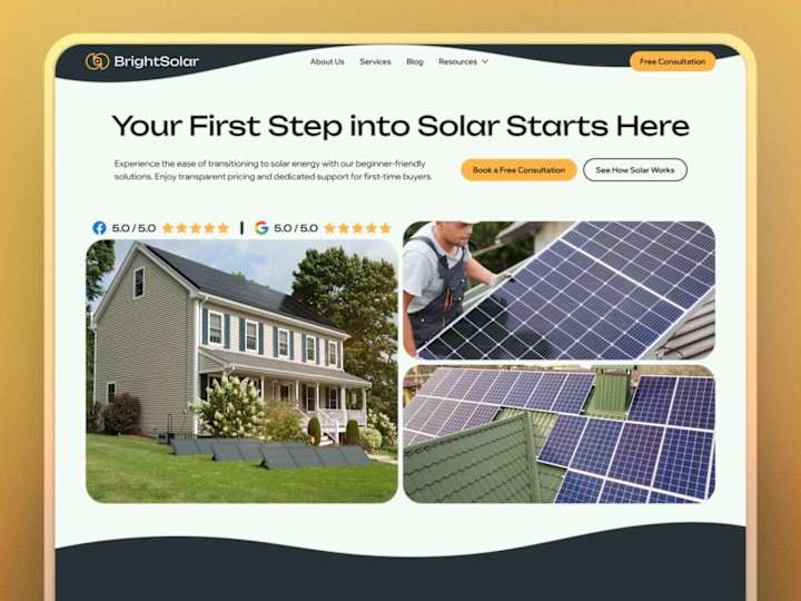 Cover image for Bright Solar 🌞 Website Design | Solar for Families