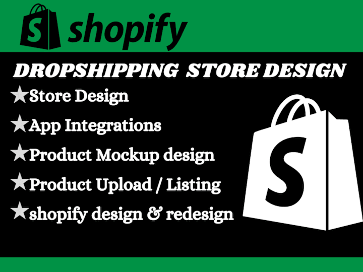 Cover image for i will build Shopify website design shopify dropshipping store