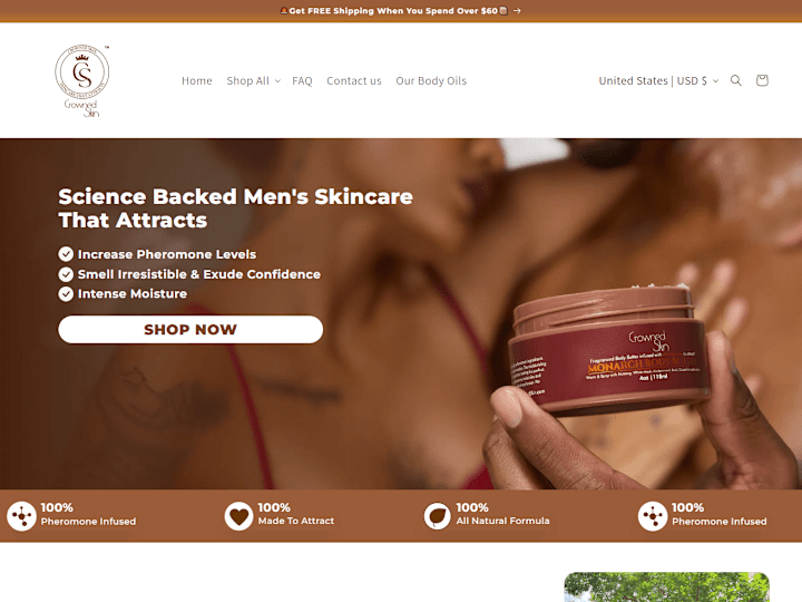 Cover image for Homepage & Product Page Redesign for Crowned Skin