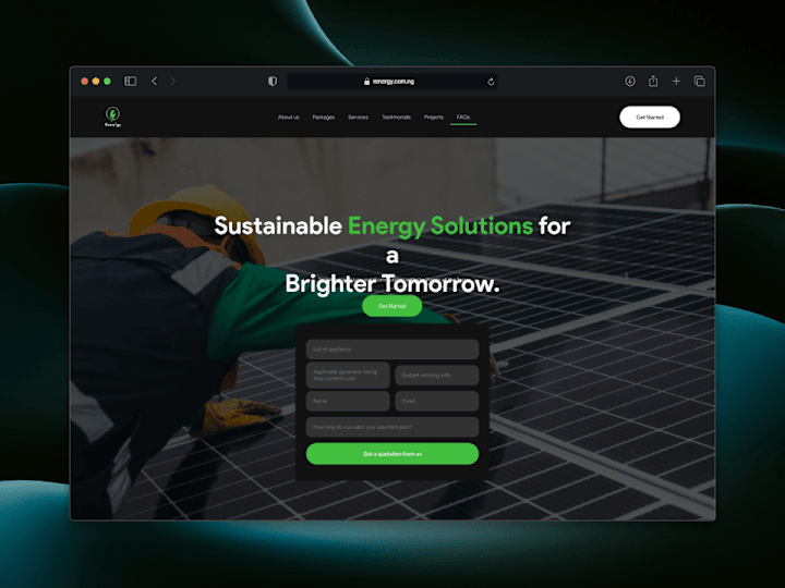 Cover image for Renergy – Renewable Energy Solutions Website