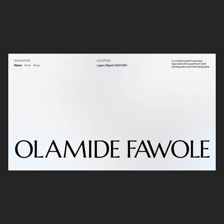 Cover image for Portfolio Website for Olamide Fawole 