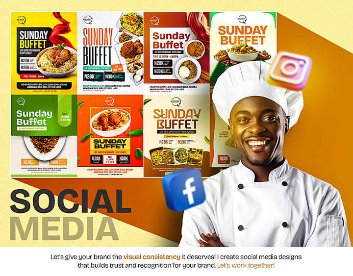 Cover image for Appetizing Social Media Designs for Anchor Restaurant