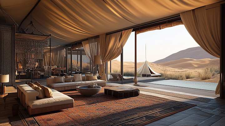 Cover image for 3D Rendering concept | Desert-Style Villa Interior