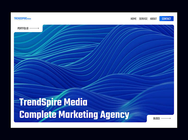 Cover image for Trendy spire media | Hero Section Re-Design :: Behance