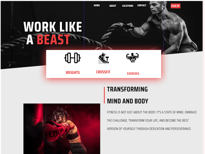 Cover image for Fitness Website Landing Page