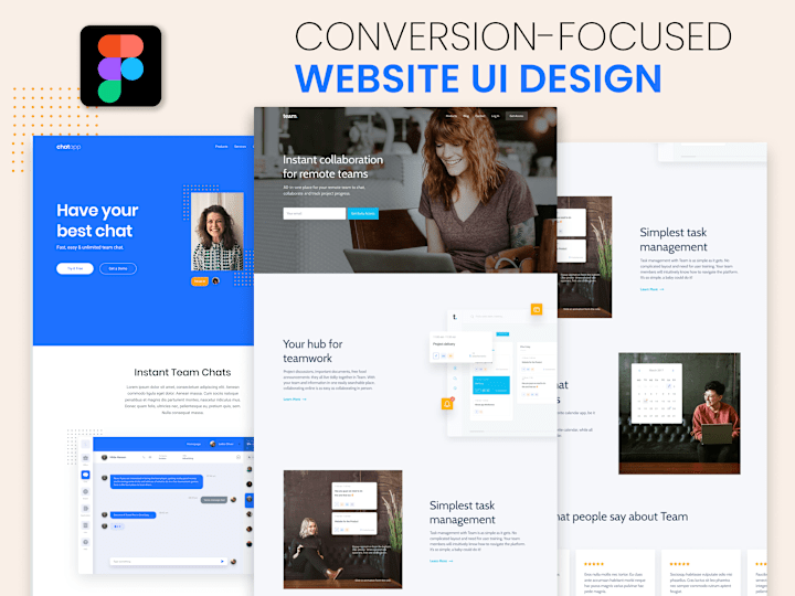 Cover image for Web UI Design - Figma Website Design (5 pages)