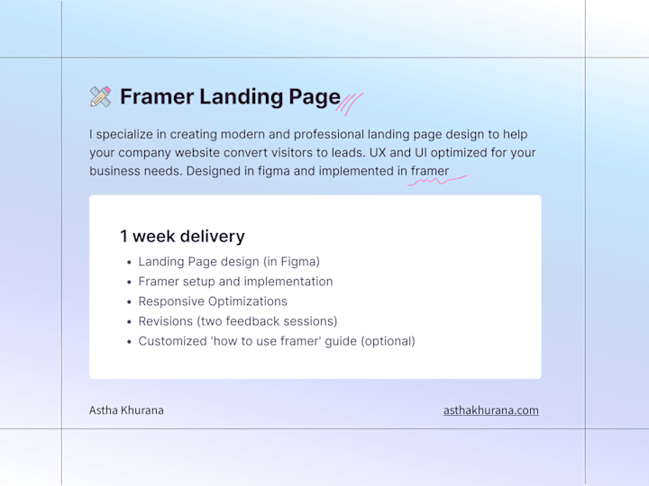 Cover image for Framer Landing Page
