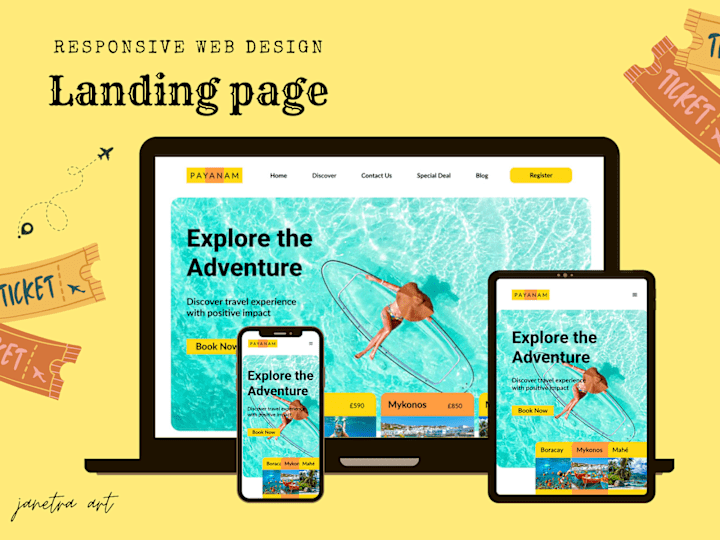 Cover image for Responsive Landing Page by Janetra Art on Dribbble